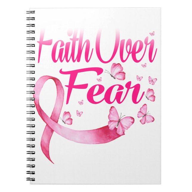 Cuaderno Cinta rosa Fe Tee Sobreviviente de Cáncer de Mama (Frente)