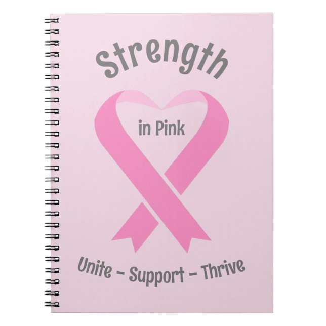 Cuaderno Cinta rosa para la toma de conciencia sobre el cán (Frente)