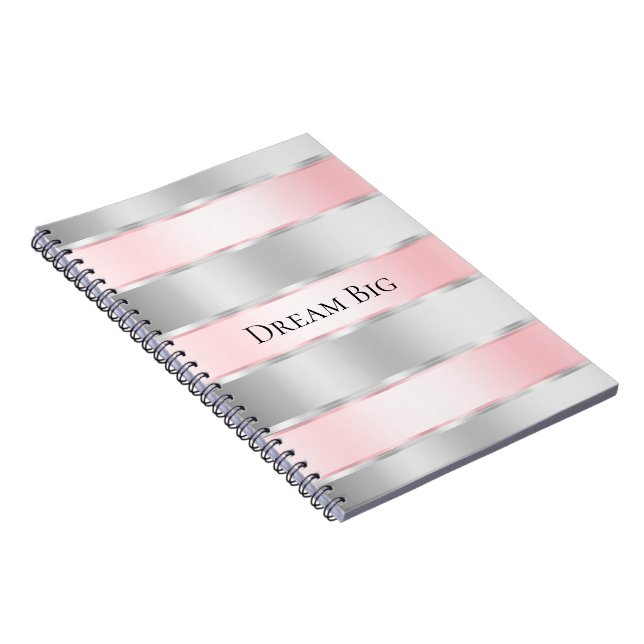 Cuaderno Cinta rosa Rubor Glam Silver (Lado Derecho)