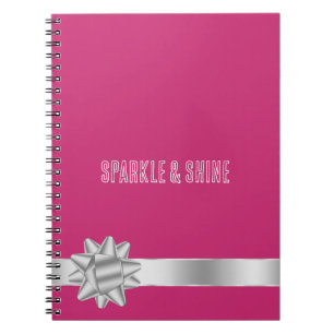 Cuaderno Cinta rosada plateada