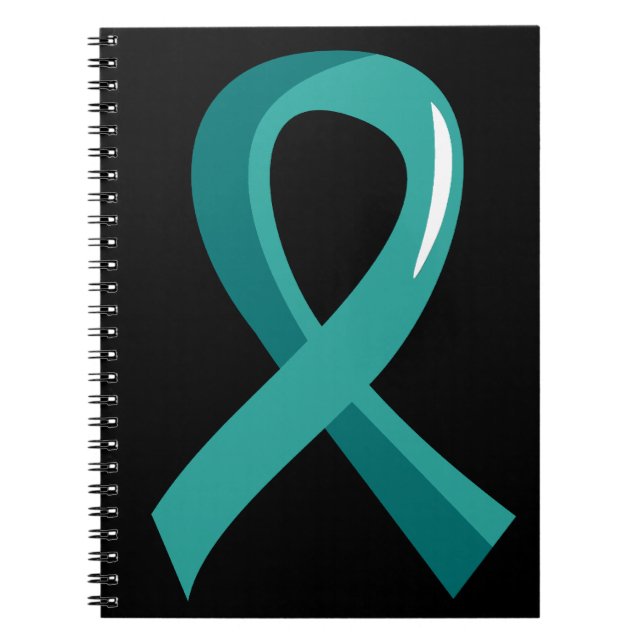 Cuaderno Cinta verde azulada 3 del cáncer ovárico (Frente)