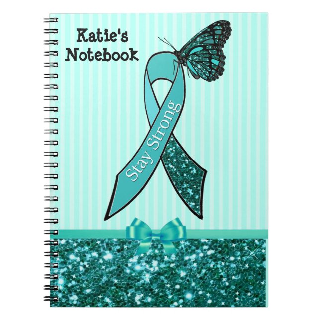 Cuaderno Cinta verde azulada de sensibilización sobre el cá (Frente)