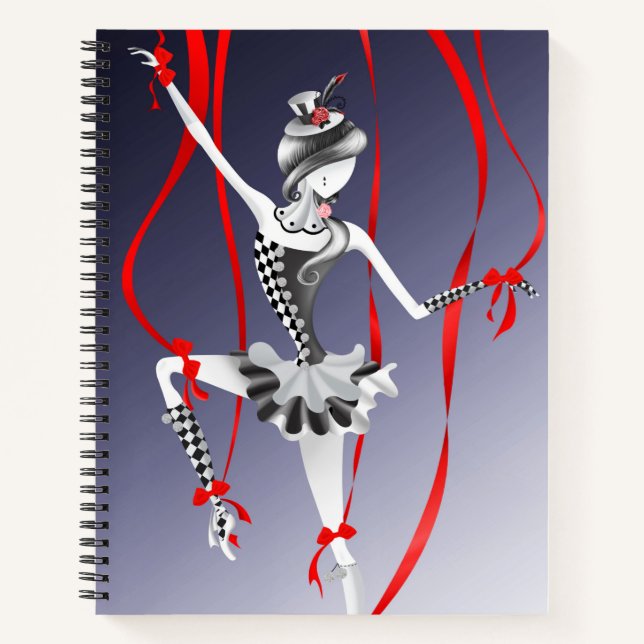 Cuaderno Cintas de Marioneta Bailarina Quirky Rojas (Anverso)