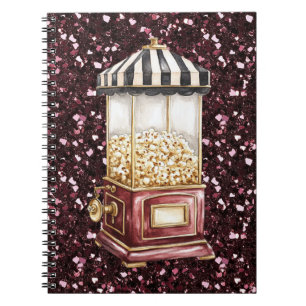 Cuaderno Circo de Palomitas de Maíz con Brillo Burgundy