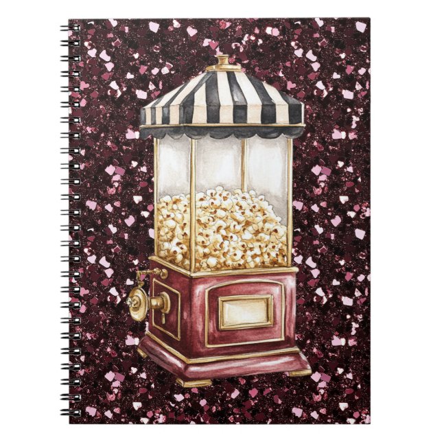 Cuaderno Circo de Palomitas de Maíz con Brillo Burgundy (Frente)