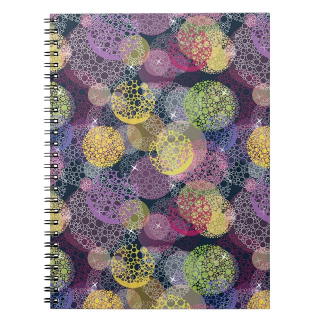 Cuaderno Círculo abstracto de punto de polka (Frente)