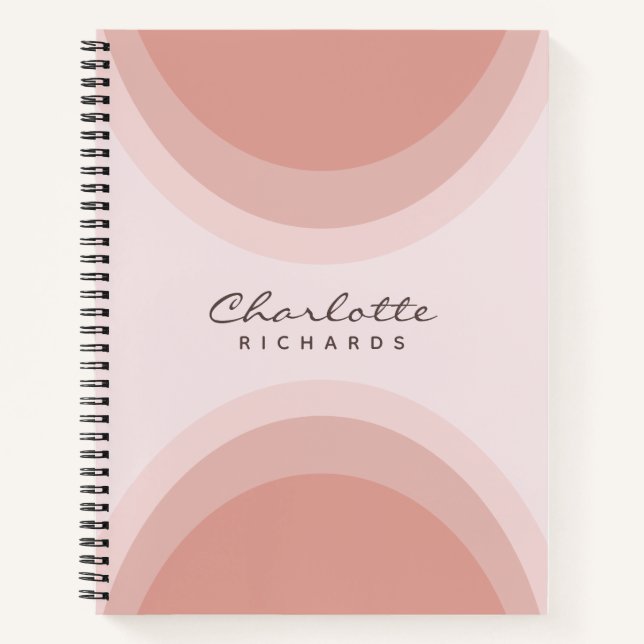 Cuaderno Círculo abstracto rosa claro moderno (Anverso)
