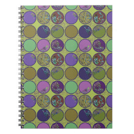 Cuaderno Círculo abstracto verde púrpura
