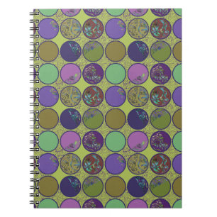Cuaderno Círculo abstracto verde púrpura