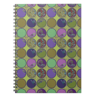 Cuaderno Círculo abstracto verde púrpura