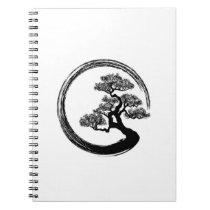 Cuaderno Círculo del zen de Enso y árbol de los bonsais