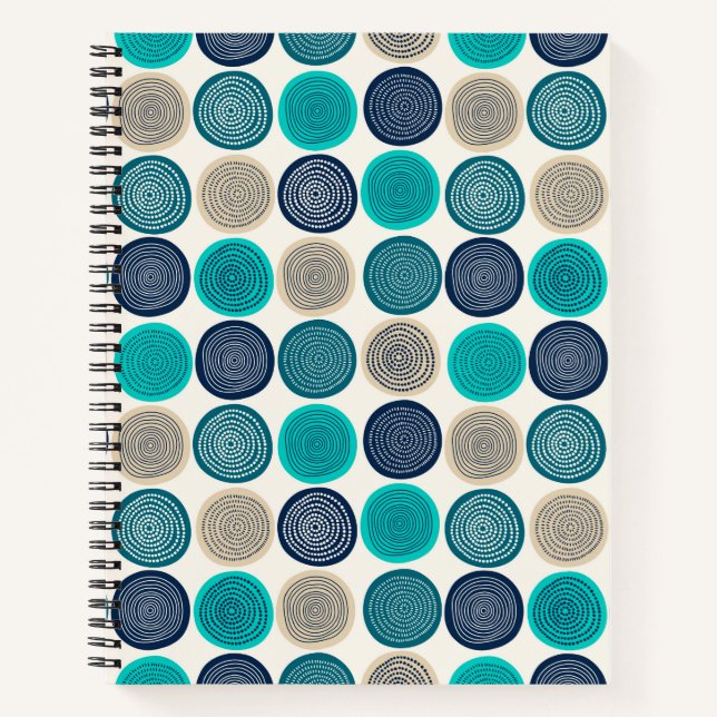 Cuaderno Círculo escandinavo de puntos de mandala Patrón 1 (Anverso)
