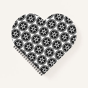 Cuaderno Círculo Estrellas en blanco negro