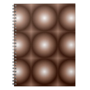 Cuaderno Círculo geométrico 3D Círculo oscuro Mocha marrón 