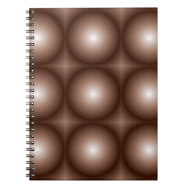 Cuaderno Círculo geométrico 3D Círculo oscuro Mocha marrón  (Frente)