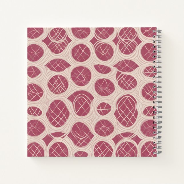 Cuaderno Círculo geométrico rosa frambuesa (Reverso)