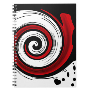Cuaderno Círculo giratorio de colores blancos rojos moderno