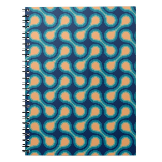 Cuaderno Círculo gráfico funky de los años 1970 de Metaball (Frente)