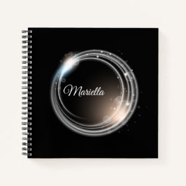 Cuaderno Círculo místico mágico brillante con texto Persona