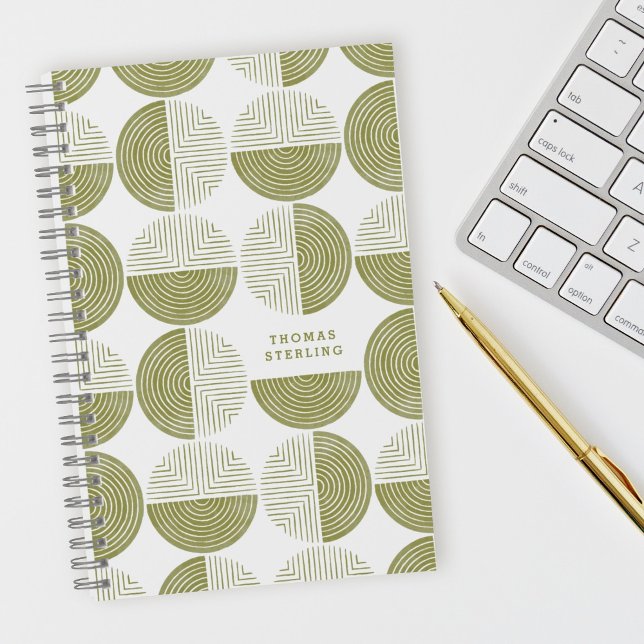 Cuaderno Círculo portátil de patrón geométrico de círculo v (Subido por el creador)