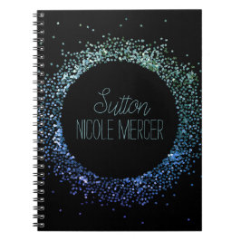 Cuaderno Círculo Purpurina azul