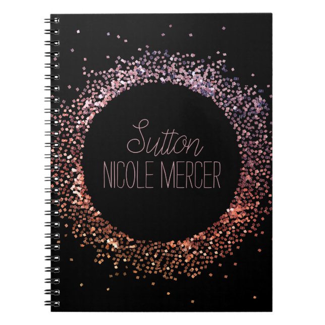Cuaderno Círculo Purpurina rosado (Frente)