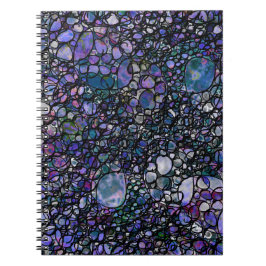 Cuaderno Círculos abstractos dibujados a mano, azul, morado