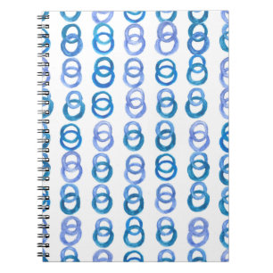 Cuaderno Círculos azules: punto de polka acuarela