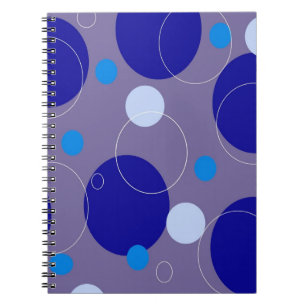 Cuaderno Círculos azules retro y ovaciones Royal Periwinkle
