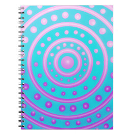 Cuaderno Círculos brillantes rosados y púrpura