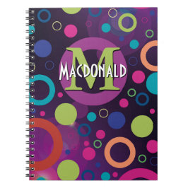 Cuaderno Círculos Coloridos Manchas Anillos Personalizados 