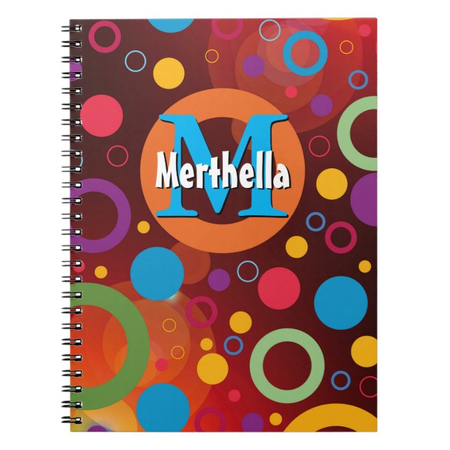 Cuaderno Círculos Coloridos Manchas Anillos Personalizados  (Frente)