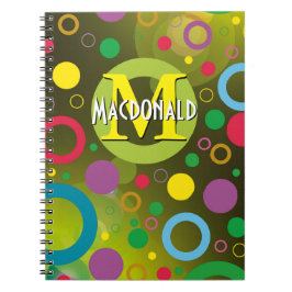 Cuaderno Círculos Coloridos Manchas Anillos Personalizados 