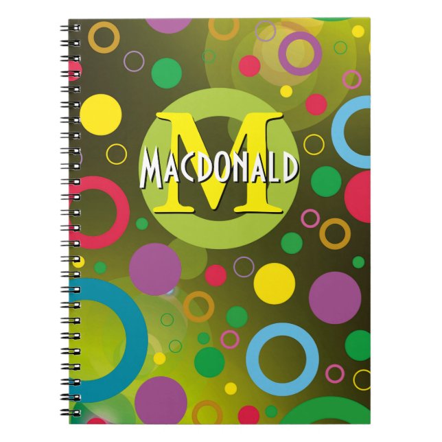 Cuaderno Círculos Coloridos Manchas Anillos Personalizados  (Frente)