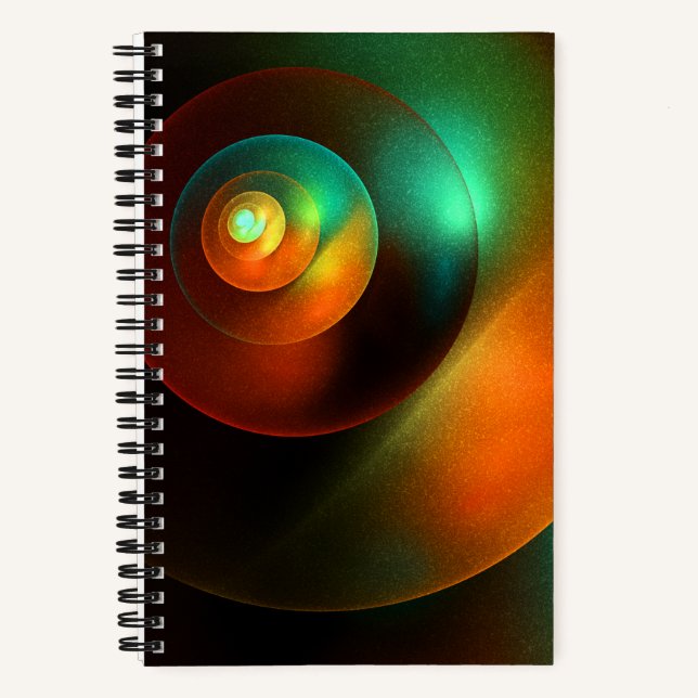 Cuaderno Círculos coloridos Patrón de arte abstracto modern (Anverso)