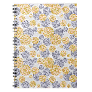 Cuaderno Círculos con huella de piel de leopardo amarillo y