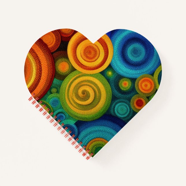 Cuaderno Círculos concéntricos abstractos en vibrante multi (Anverso)
