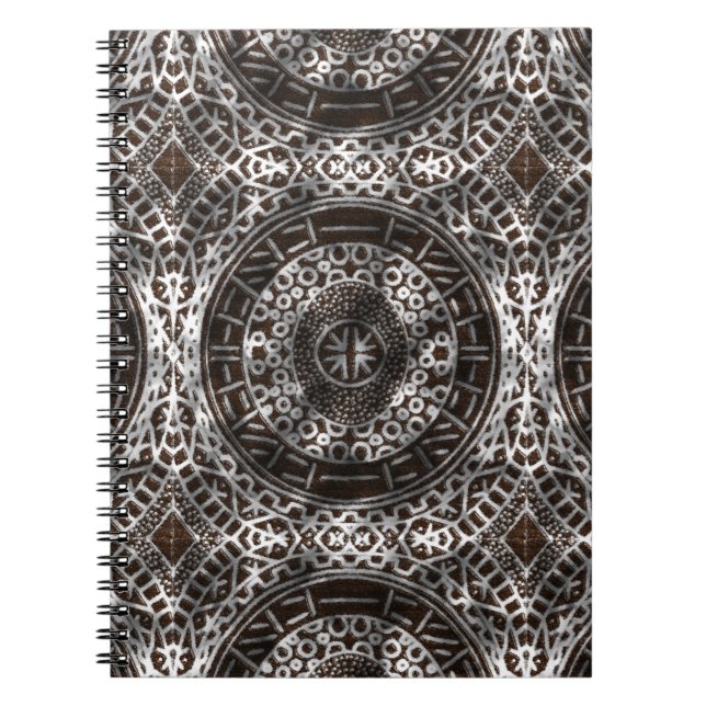 Cuaderno Círculos concéntricos chocolates tribales africano (Frente)