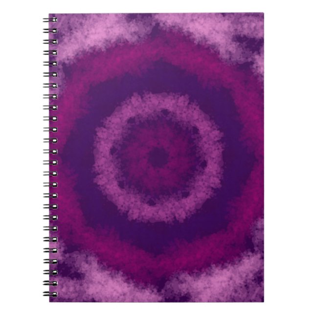 Cuaderno círculos concéntricos rosados y púrpura (Frente)