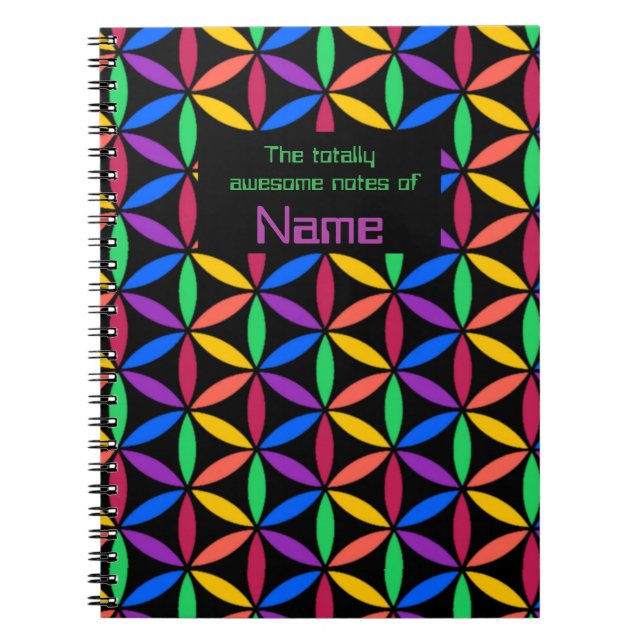 Cuaderno Círculos de arcoiris personalizados (Frente)