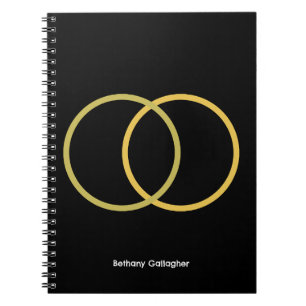 Cuaderno Círculos dorados sobre negro - Minimalista persona