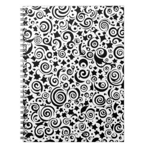 Cuaderno Círculos espirales monocromos para bloc de notas