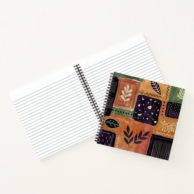 Cuaderno Círculos Geométricos Abstractos Formas y Hojas | (Interior)