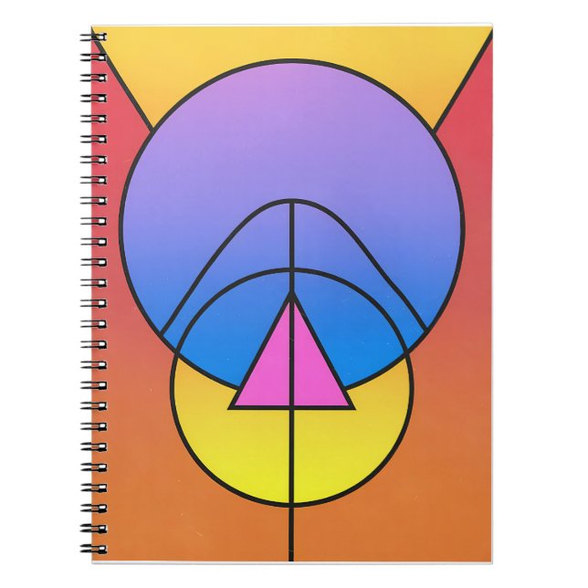Cuaderno Círculos geométricos abstractos Línea Colorida  (Frente)