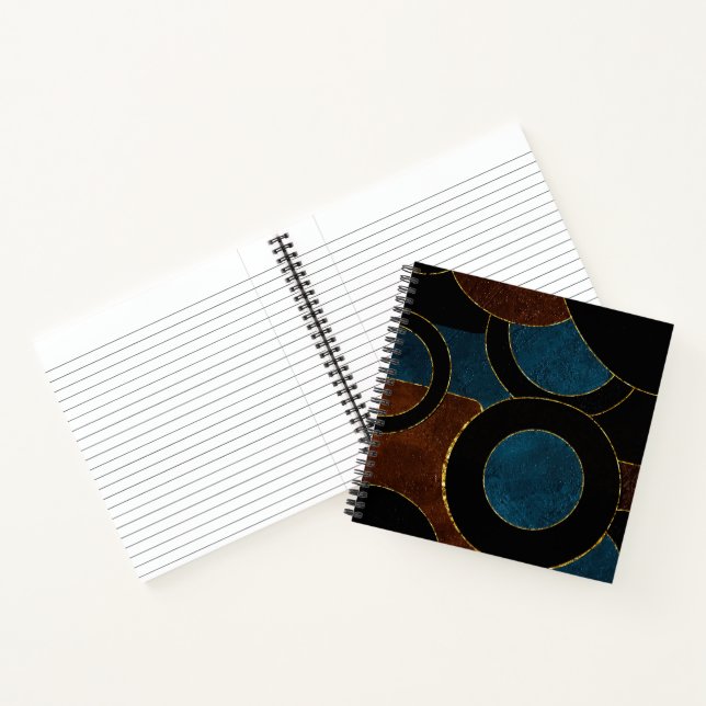 Cuaderno Círculos Geométricos Abstractos Oro  Hoja Brillant (Interior)