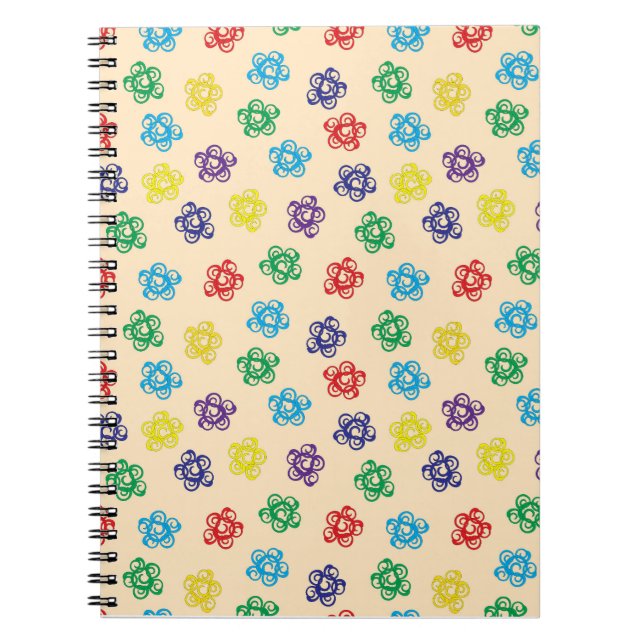 Cuaderno Círculos geométricos coloridos y arremolinados (Frente)