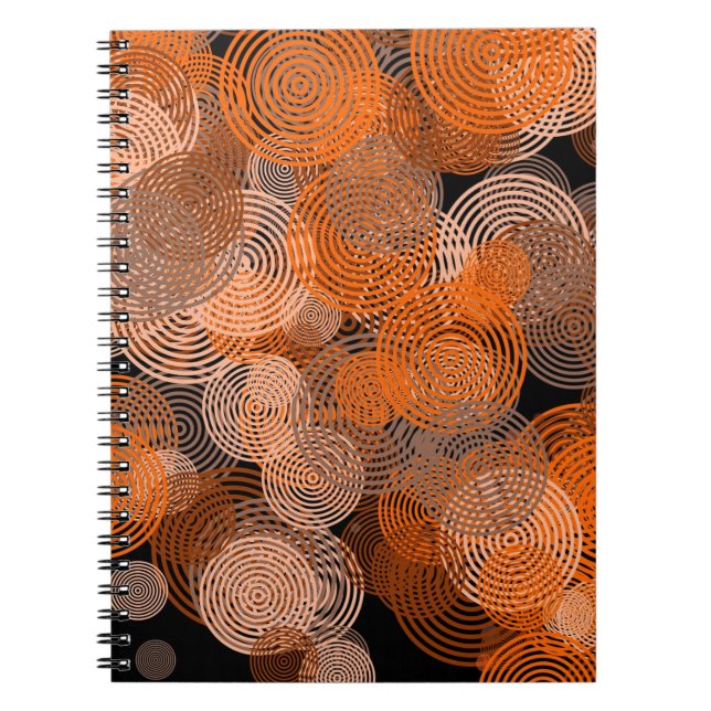 Cuaderno Círculos geométricos de cobre de arte fractal Swir (Frente)