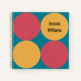 Cuaderno Círculos geométricos personalizados de estilo mode