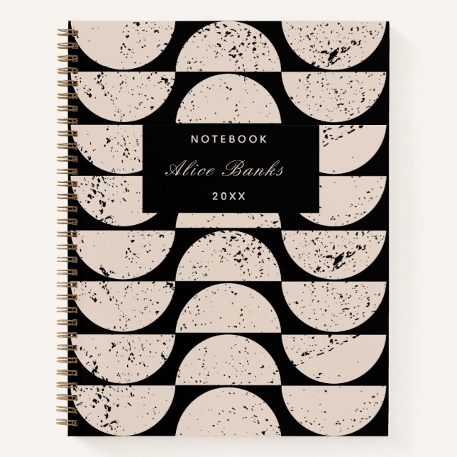 Cuaderno Círculos gruesos y nombre de guión de mediados del (Anverso)