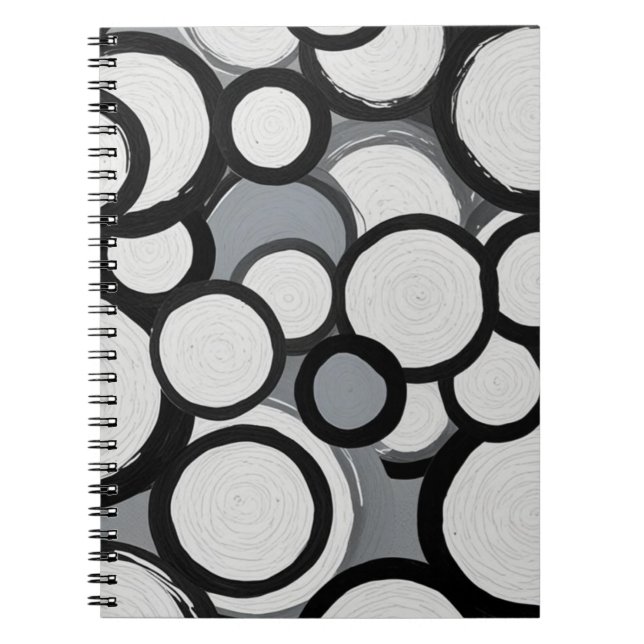 Cuaderno Círculos monocromos retro (Frente)